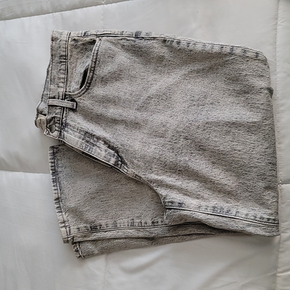 Grey washed denim jeans
